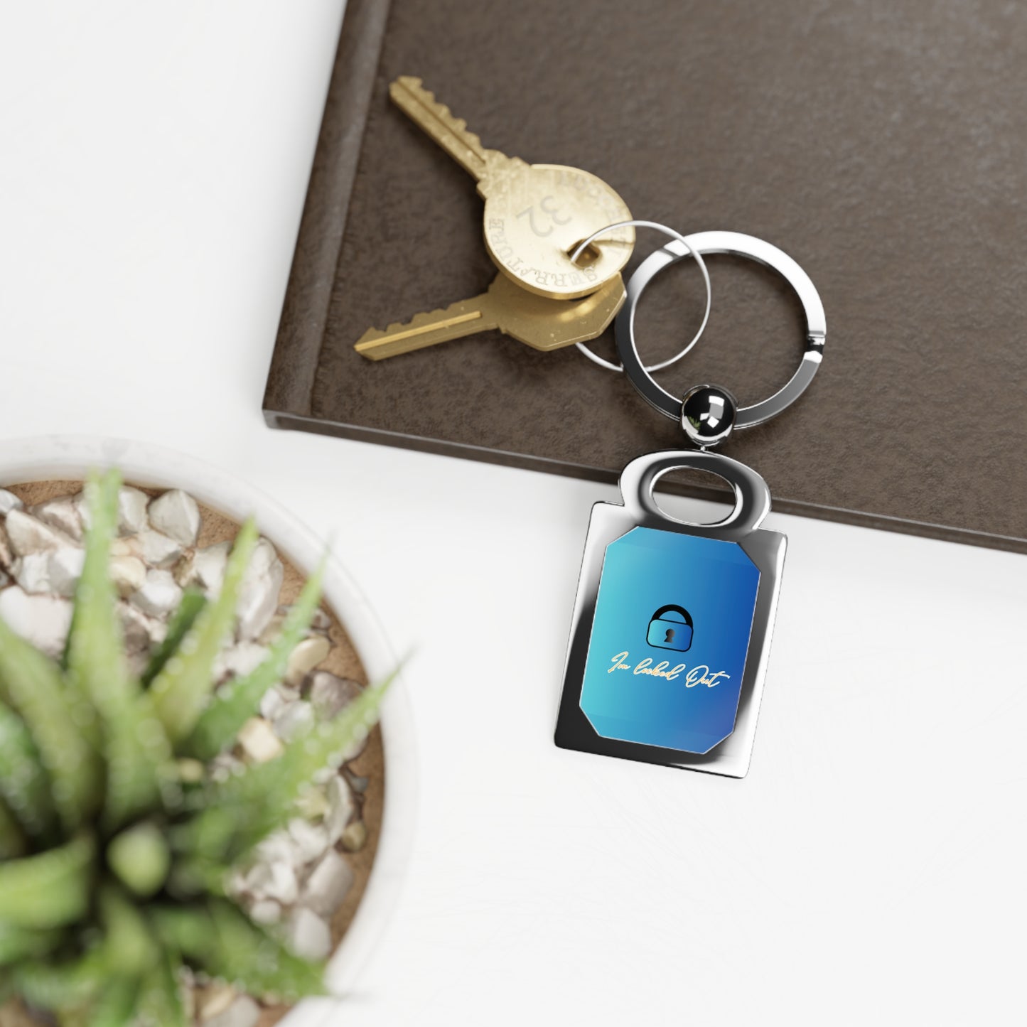 I'm Locked Out Photo Key Ring - Blue Gradient